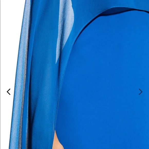 NWT BADGLEY MISCHKA GEORGETTE CAPE GOWN - Picture 8 of 16